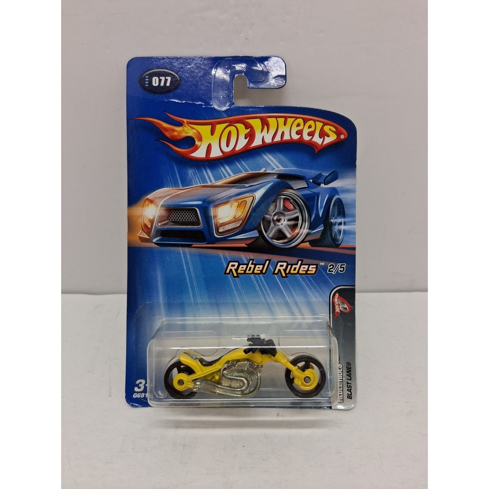 Hot Wheels 2005 Rebel Rides Blast Lane Yellow Motorcycle 077 2/5 G6814